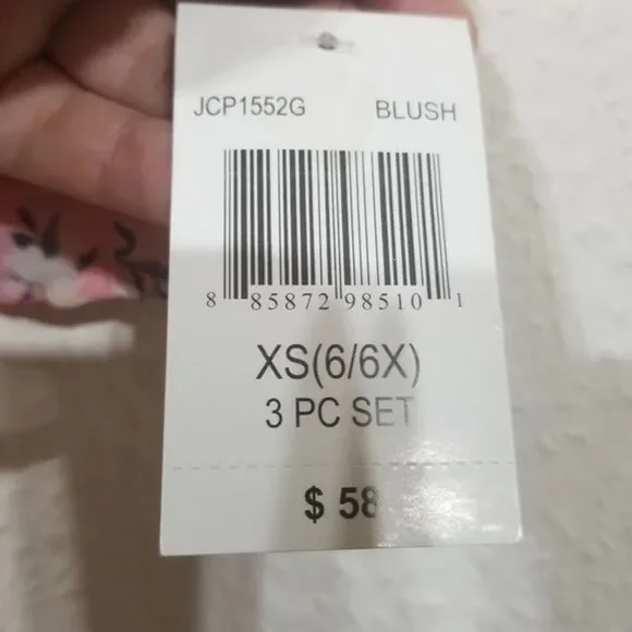 Kid's NWT Salmon and Floral Two Piece Cardigan and Tank Top Set - Picture 4 of 5